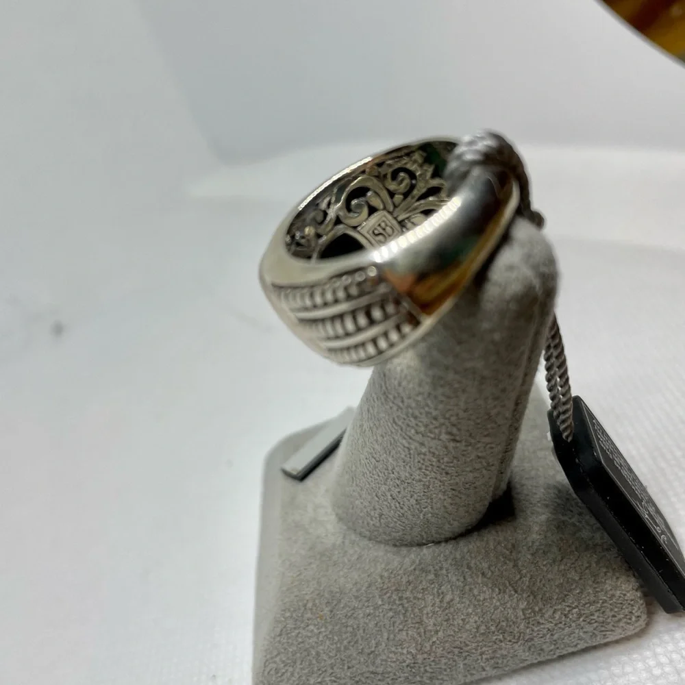 Sterling Sliver Malachite Cushion Ring By Samuel.B